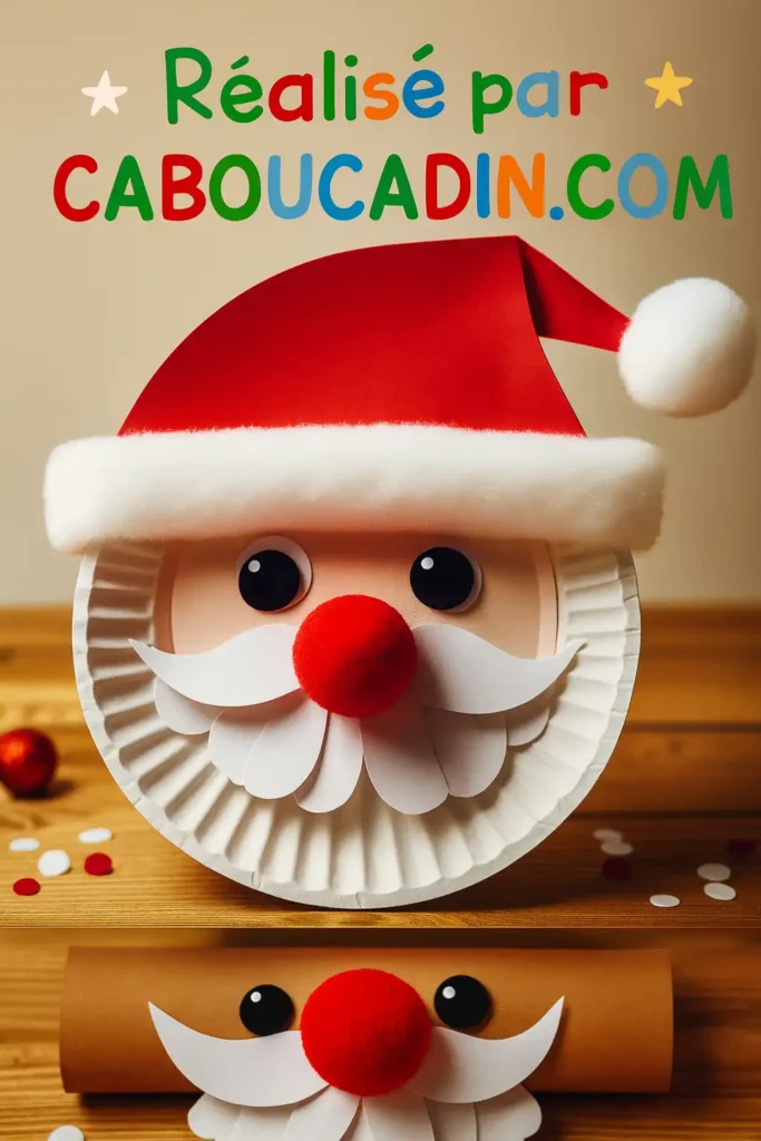 pere noel avec une assiette en carton 2