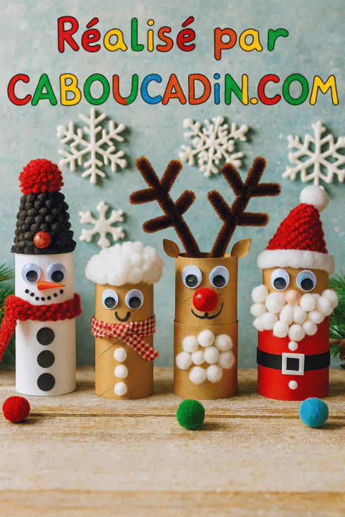 personnages de noel avec rouleaux en carton 4