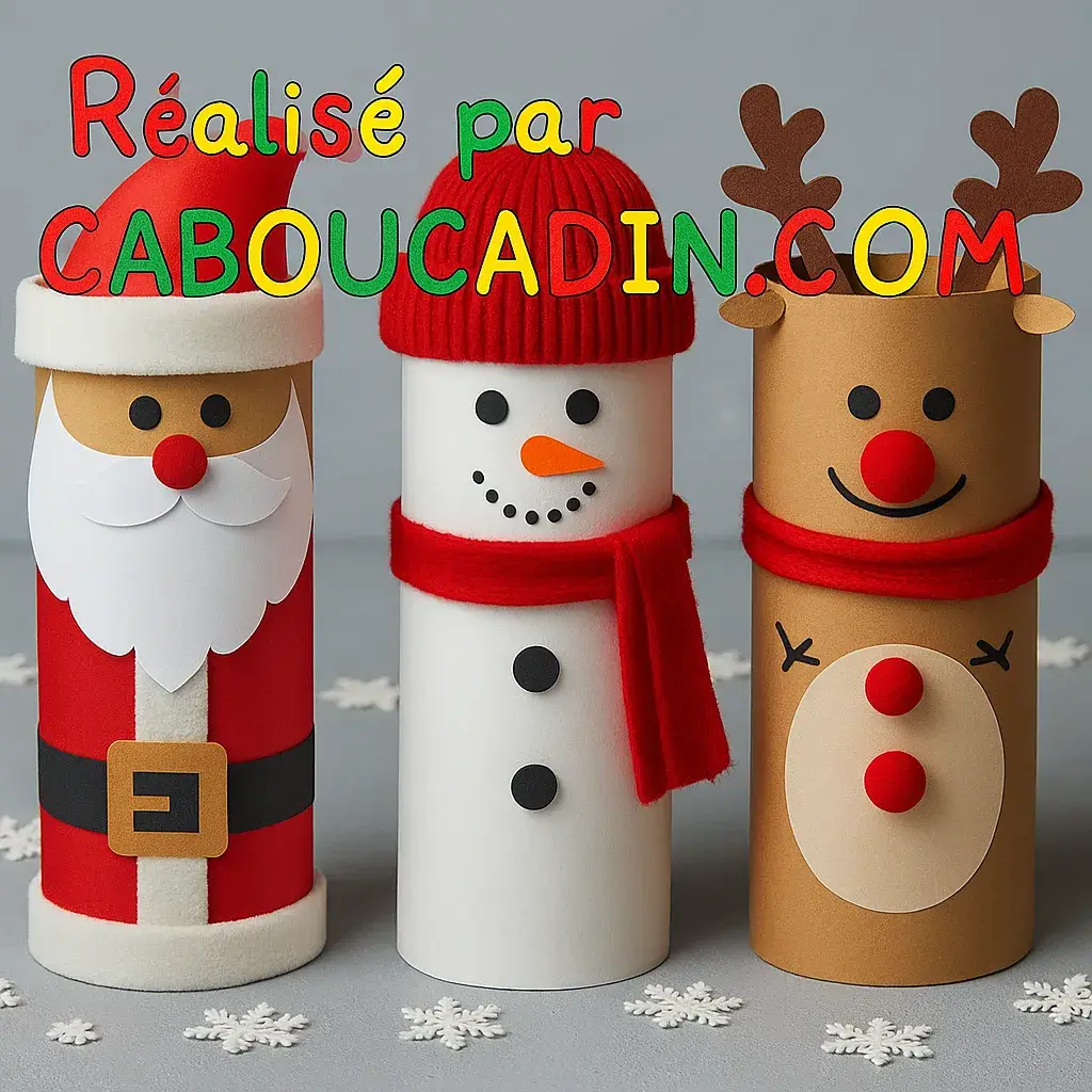 personnages noel bonhomme neige renne rouleau en carton 4