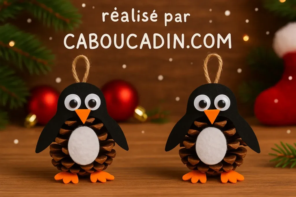 pingouin noel avec pomme de pin 2