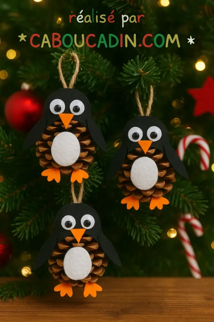 pingouin noel avec pomme de pin 4