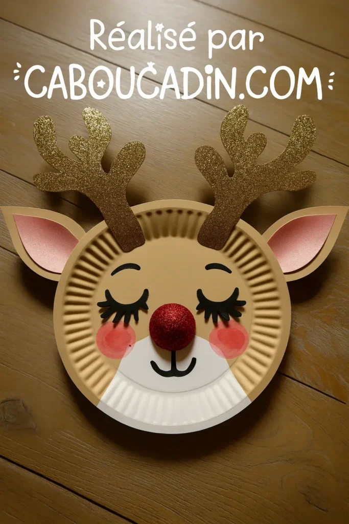 renne beige de noel avec assiette carton 1 17 11zon 1