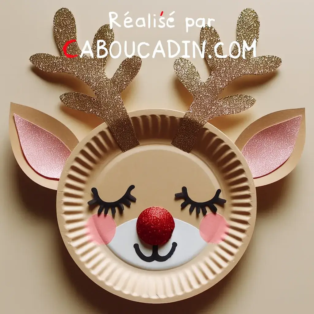 renne beige de noel avec assiette carton 2 18 11zon