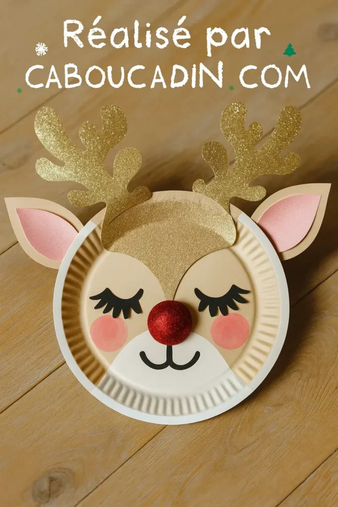 renne beige de noel avec assiette carton 4 20 11zon