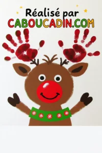 Bricolage de Noël : Renne avec empreintes de mains – Activité maternelle facile renne-noel-avec-empreintes-de-mains-enfants-1