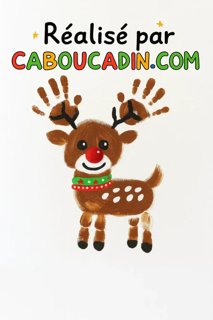 renne noel avec empreintes de mains enfants 2