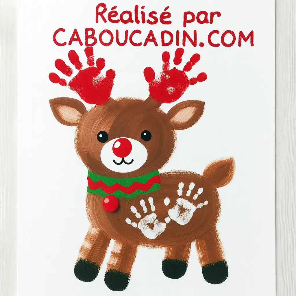 renne noel avec empreintes de mains enfants 3