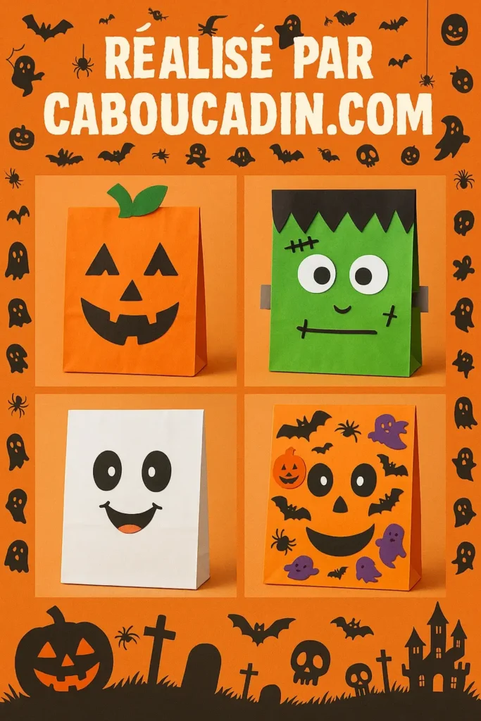 sac papier craft monstres halloween 1