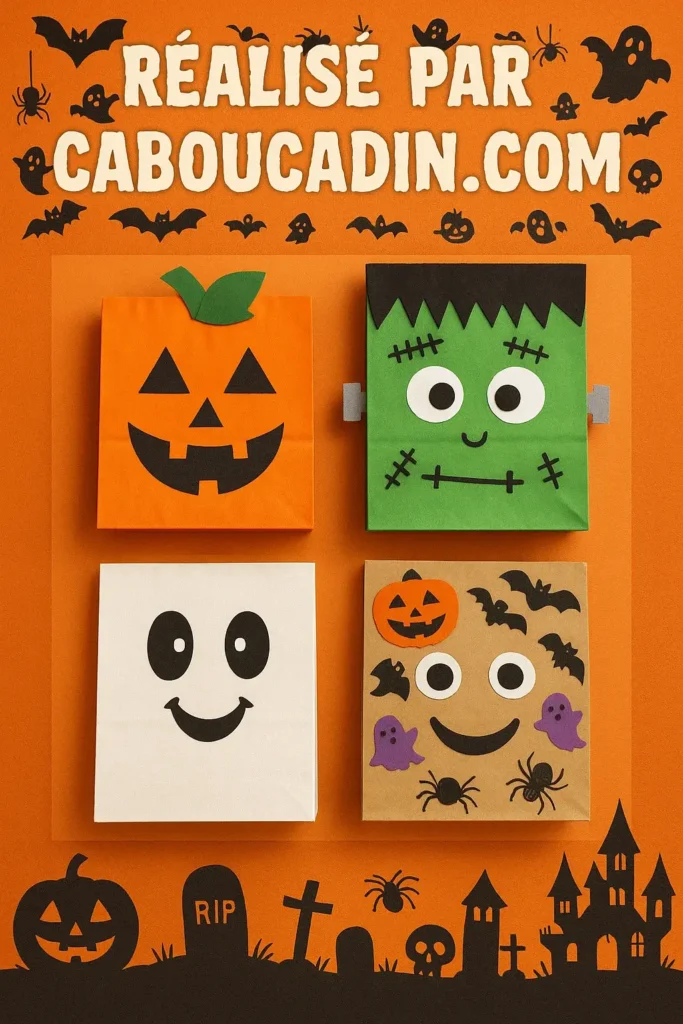 sac papier craft monstres halloween 2