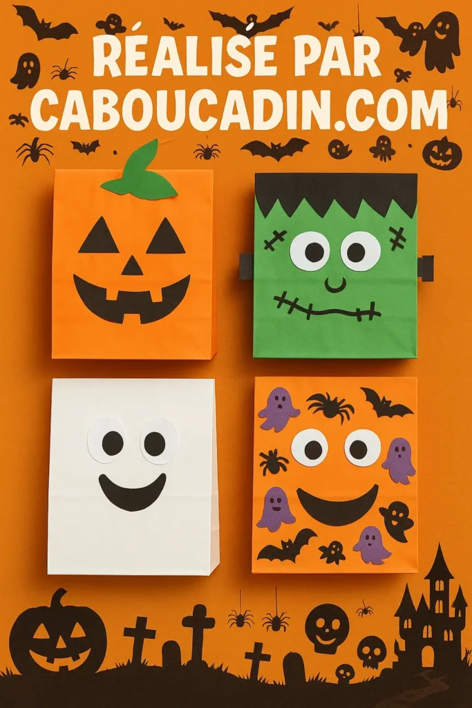 sac papier craft monstres halloween 4