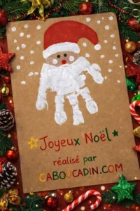 Carte de Noël Maternelle : Père Noël en Empreinte de Main – Bricolage Facile pour Enfants carte-noel-pere-noel-empreinte-de-main