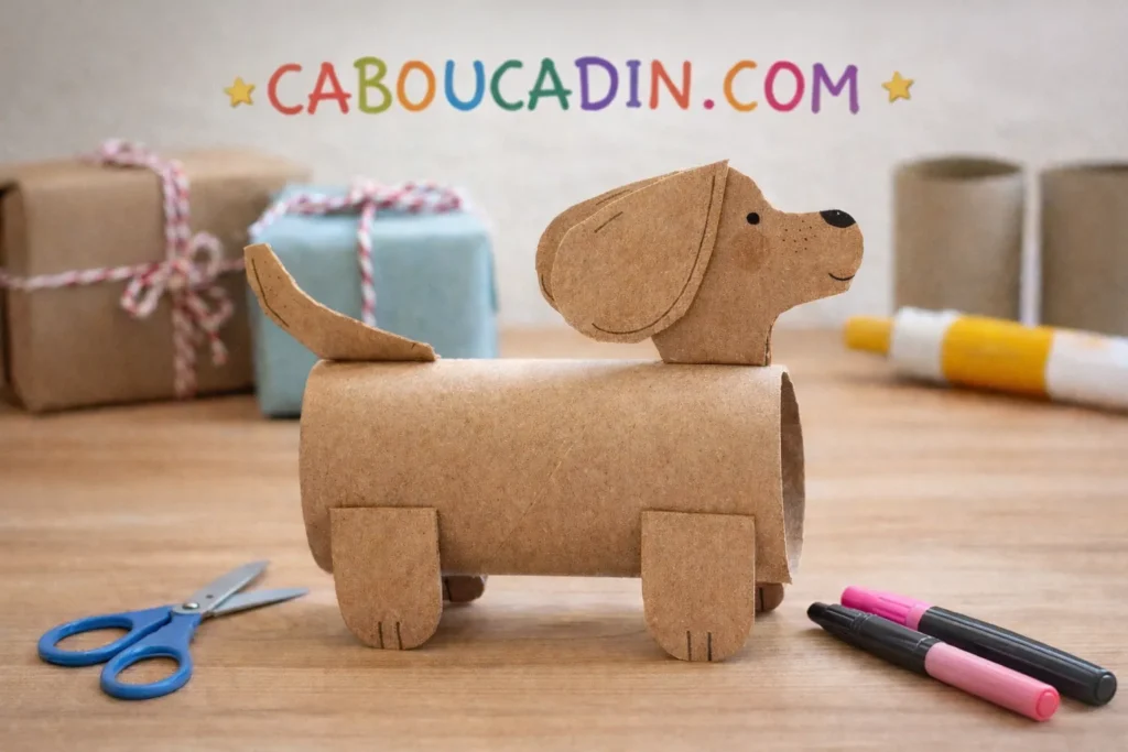 chien avec un rouleau en carton 1 11zon