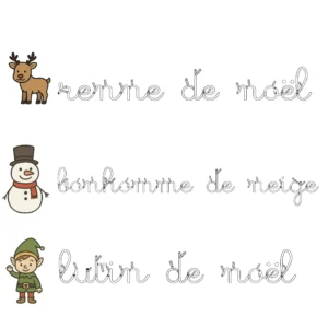 Fiche maternelle de Noël : colorier les lettres pour s’amuser avec les mots (PS, MS, GS)