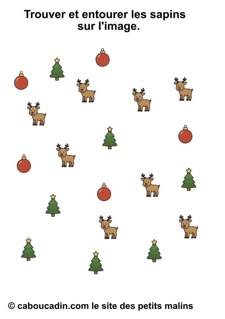 Fiche Noël GS-MS : Chercher et Entourer les Petits Sapins Fiche Noël GS-MS : Chercher et Entourer les Petits Sapins