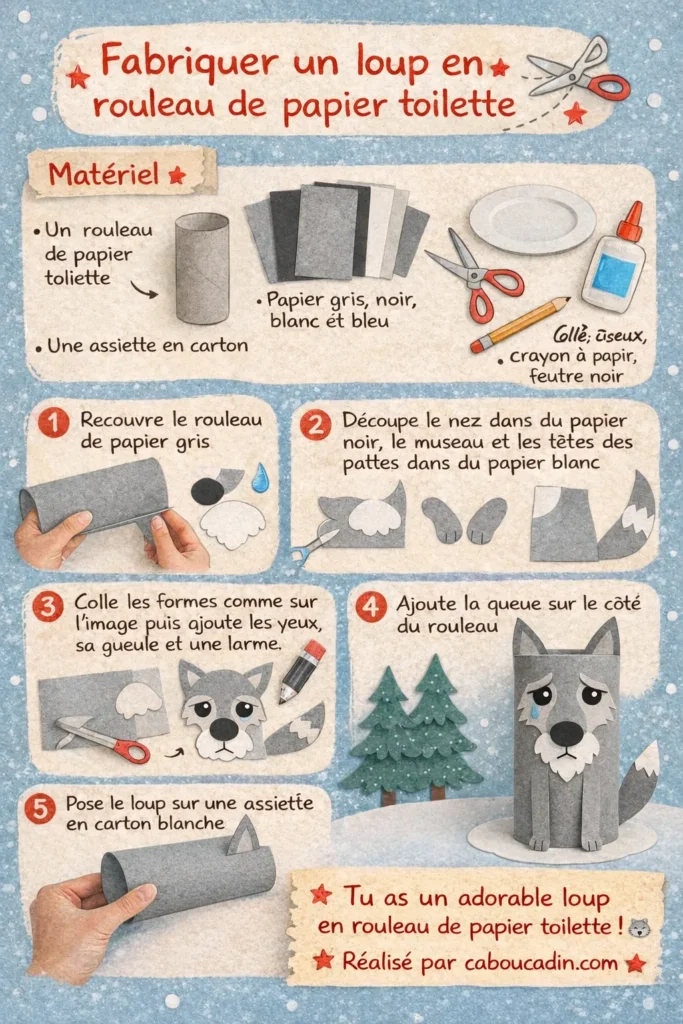 Le loup mal-aimé en rouleau de carton : bricolage enfant plein d’émotions et trop touchant illustration tuto loup mal aime avec rouleau en carton 1 11zon