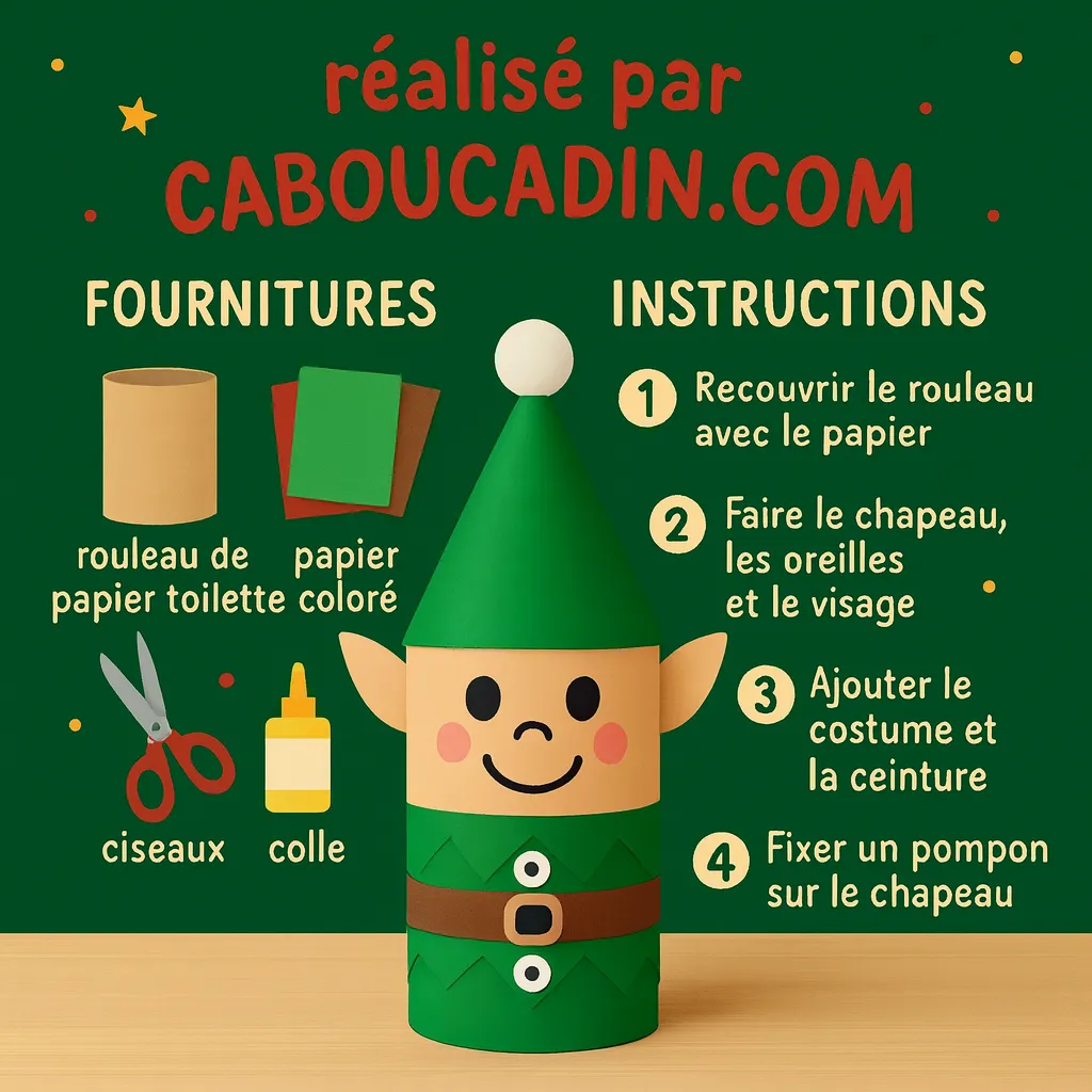 illustration tuto lutin de noel avec rouleau en carton 1