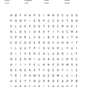 10 grilles de mots mêles sur les métiers