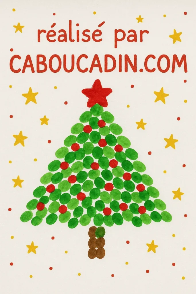 sapin de noel avec empreintes de doigts 2