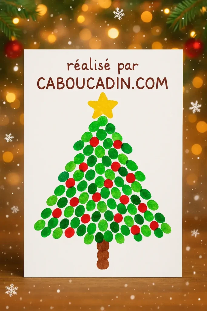 sapin de noel avec empreintes de doigts 3