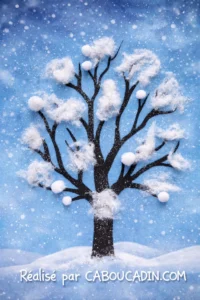 Bricolage arbre d’hiver enneigé : activité facile avec coton pour enfants arbre-hiver-avec-boules-de-coton