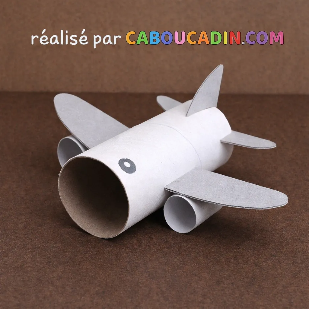 avion avec rouleau en carton