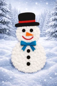 Bricolage bonhomme de neige en coton : activitĂ© dâhiver facile pour enfants bonhomme-neige-hiver-boules-de-coton