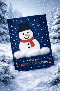 Carte d’hiver enfant : fabriquer un bonhomme de neige avec du coton carte-bonhomme-neige-hiver-avec coton