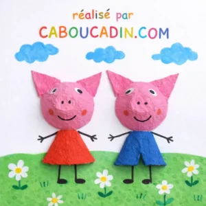 Bricolage enfant : fabriquer Peppa et son frère avec une boîte à œufs cochons-peppa-avec-boite-oeufs-carton_1_11zon