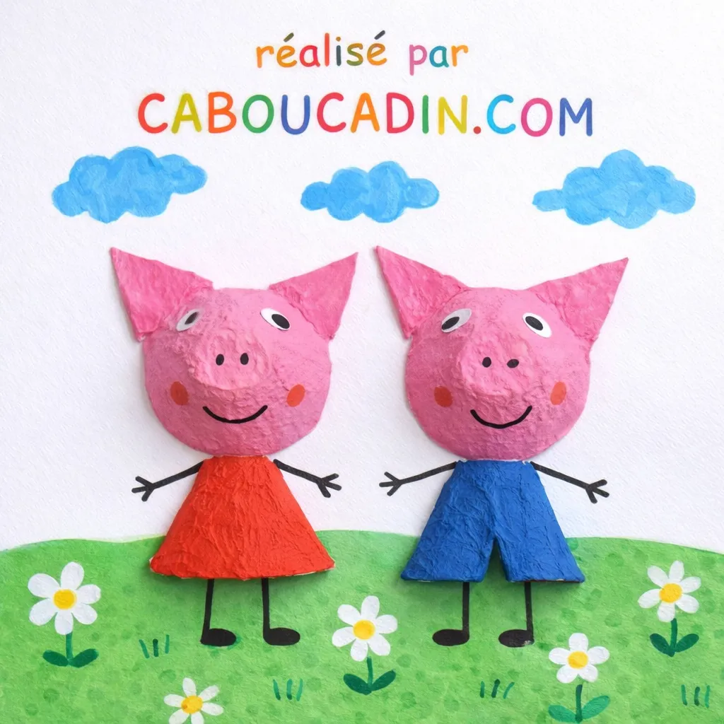 cochons peppa avec boite oeufs carton 1 11zon