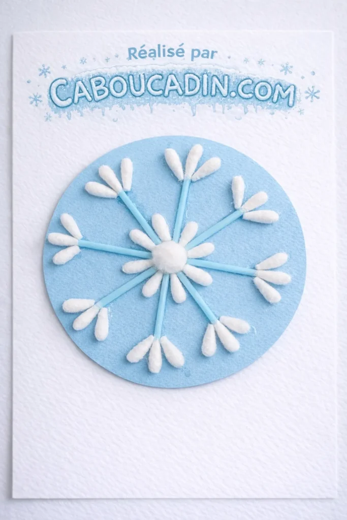Bricolage hiver facile : fabriquer un flocon de neige avec des cotons-tiges