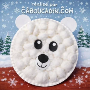 ours-polaire-avec-assiette-carton-et-boules-de-coton