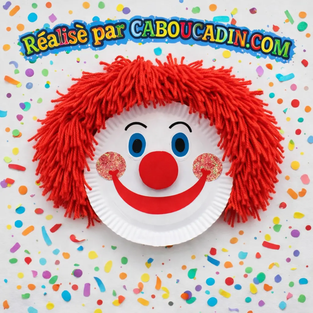 clown carnaval avec assiette en carton