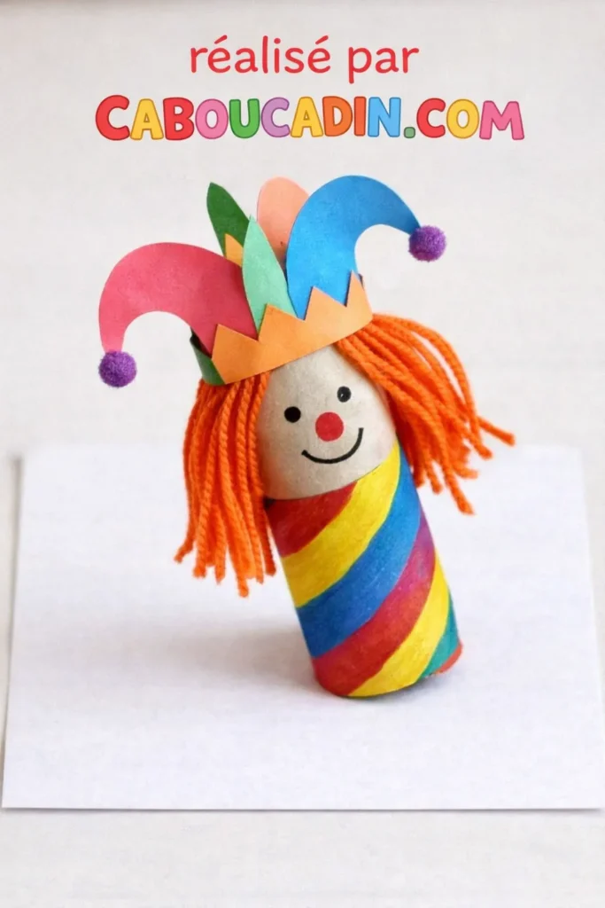 Bricolage carnaval : clown en rouleau de papier toilette