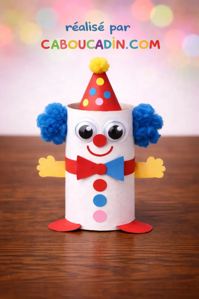 clown rigolo carnaval en rouleau en carton