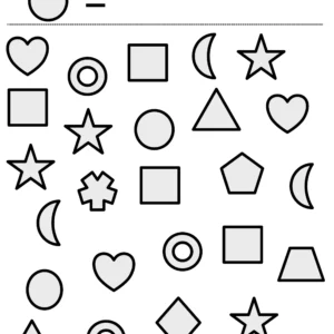 Fiche maternelle : retrouver et compter les formes géométriques