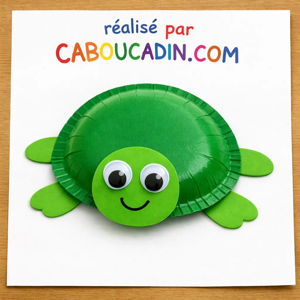 tortue realisee avec une assiette en carton