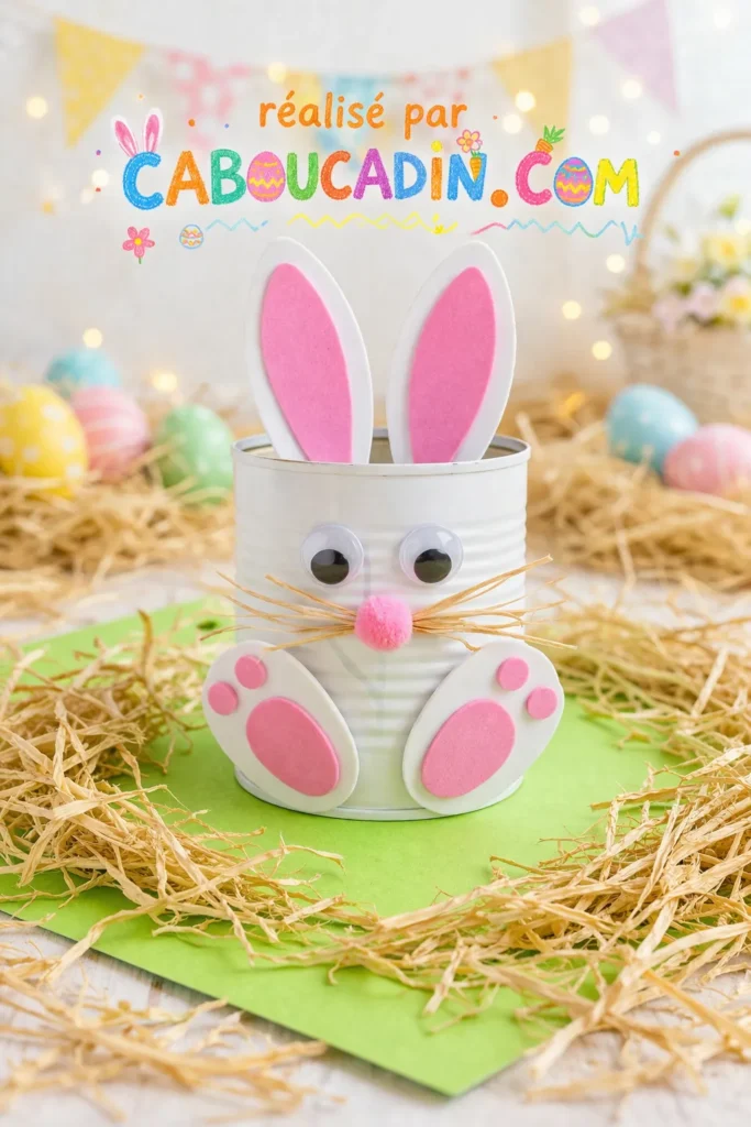 lapin paques avec conserve peinte 1 3 11zon