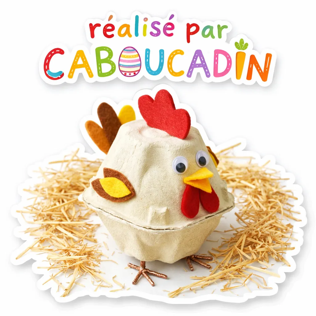 poule paques avec boite oeufs en carton 1 2 11zon