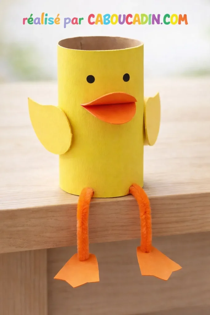 poussin jaune paques avec rouleau en carton 2 11zon