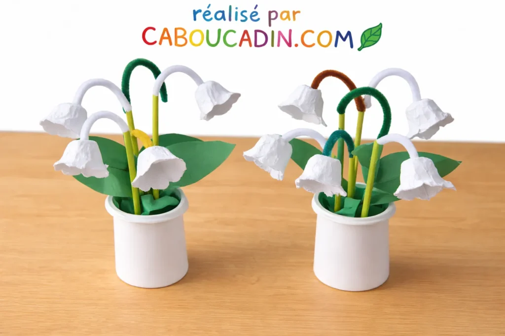 brin de muguet avec alveole boite oeufs carton