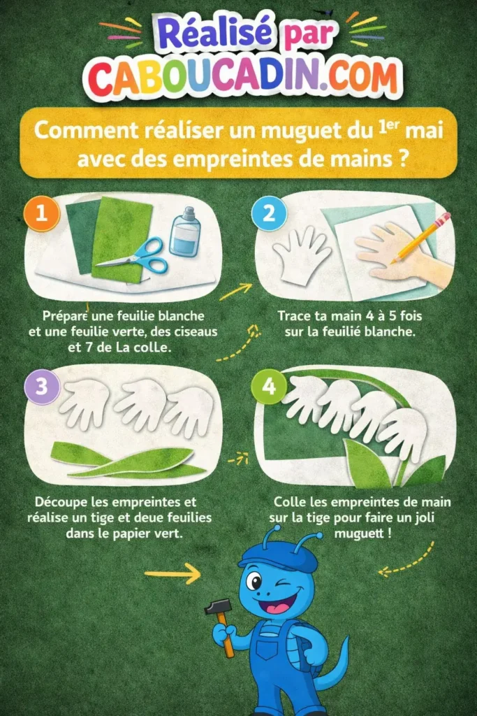 illustration tuto brin muguet avec empreintes mains decoupe papier blanc