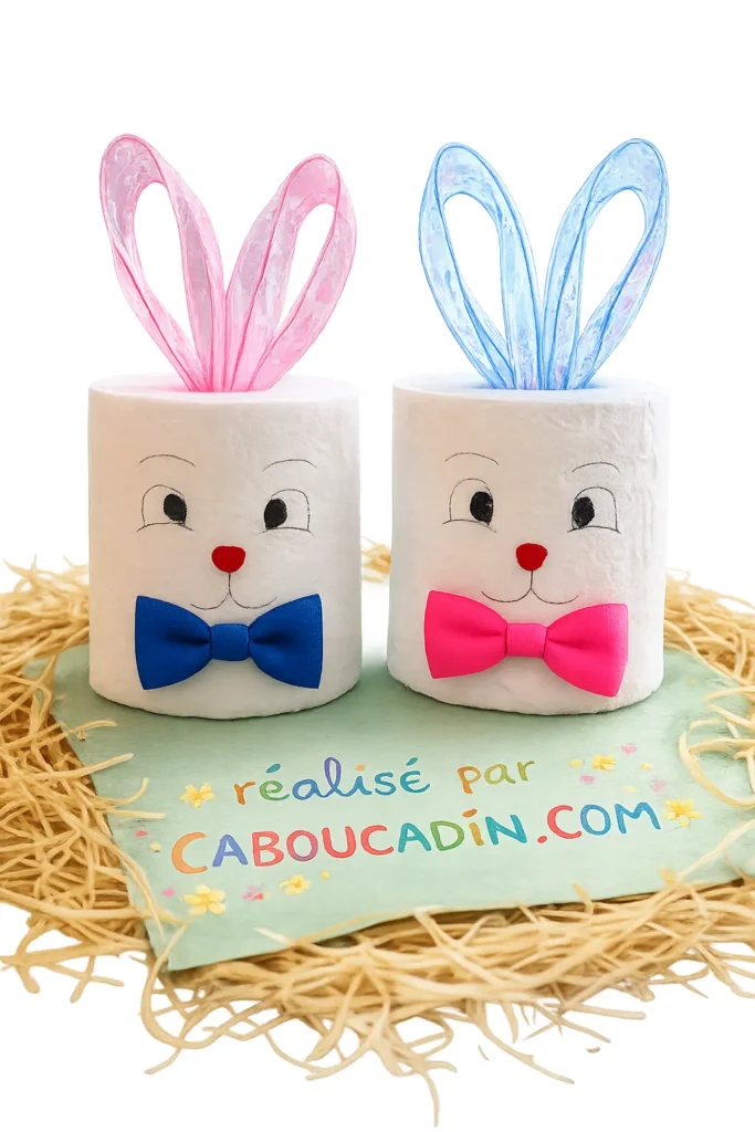 lapins paques avec rouleau papier toilette 1