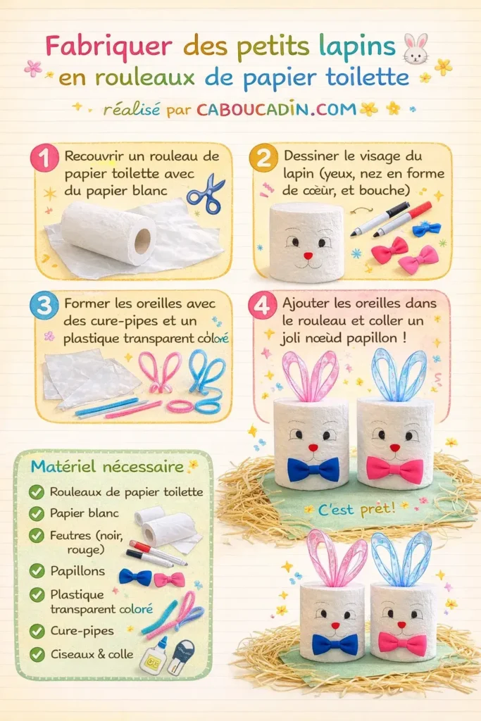 lapins paques illustration tuto avec rouleau papier toilette 2