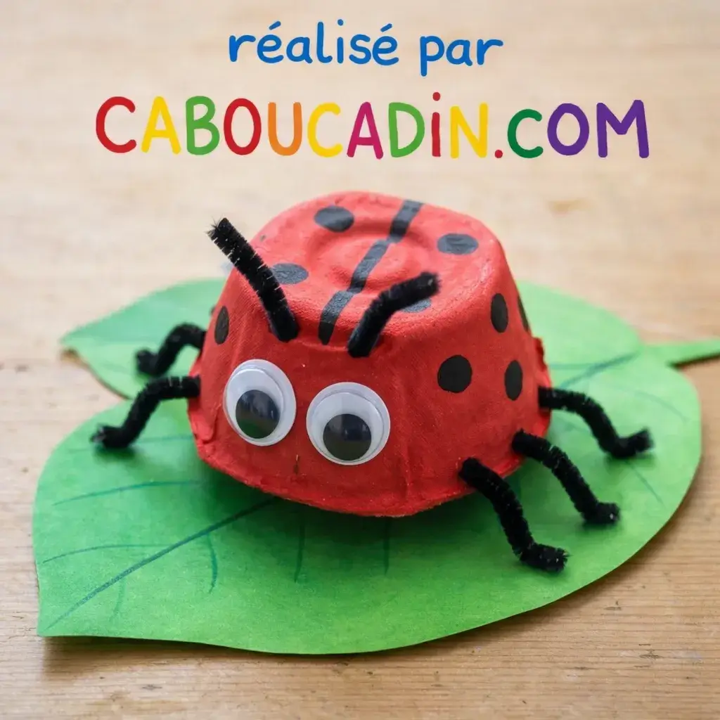 coccinelle realisee avec alveole boite a oeufs carton