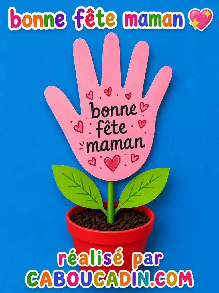 fete mere fleur empreinte main decoupee