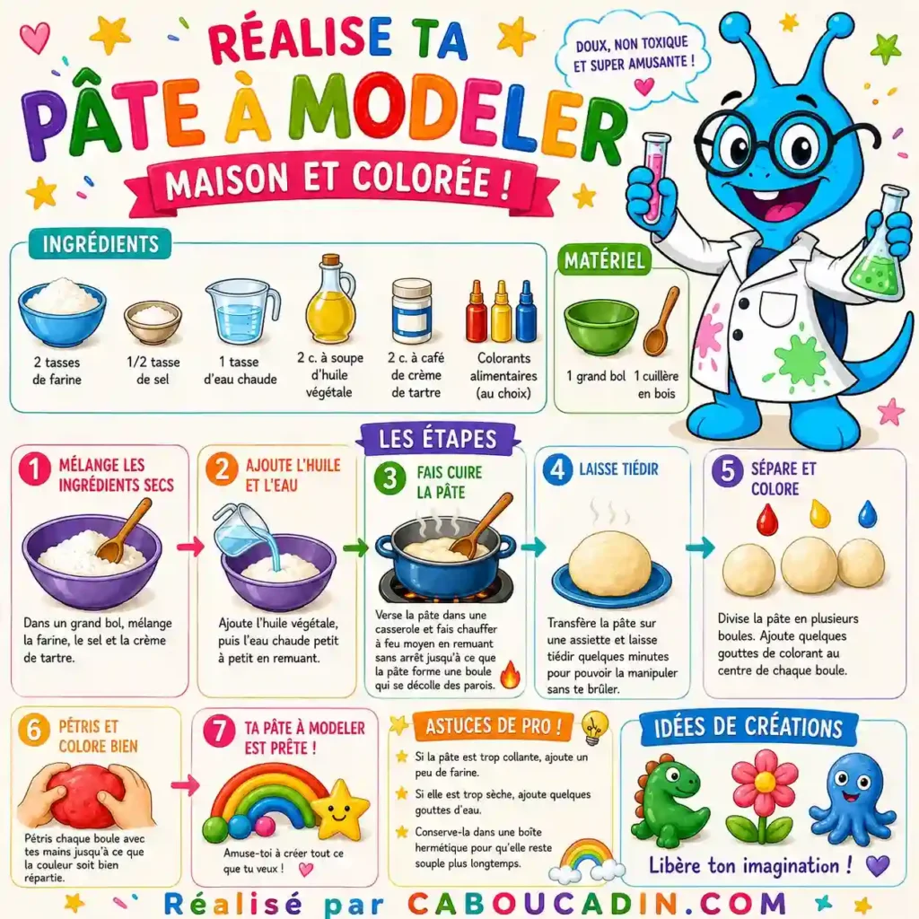 illustration tuto fabriquer pate a modeler facile