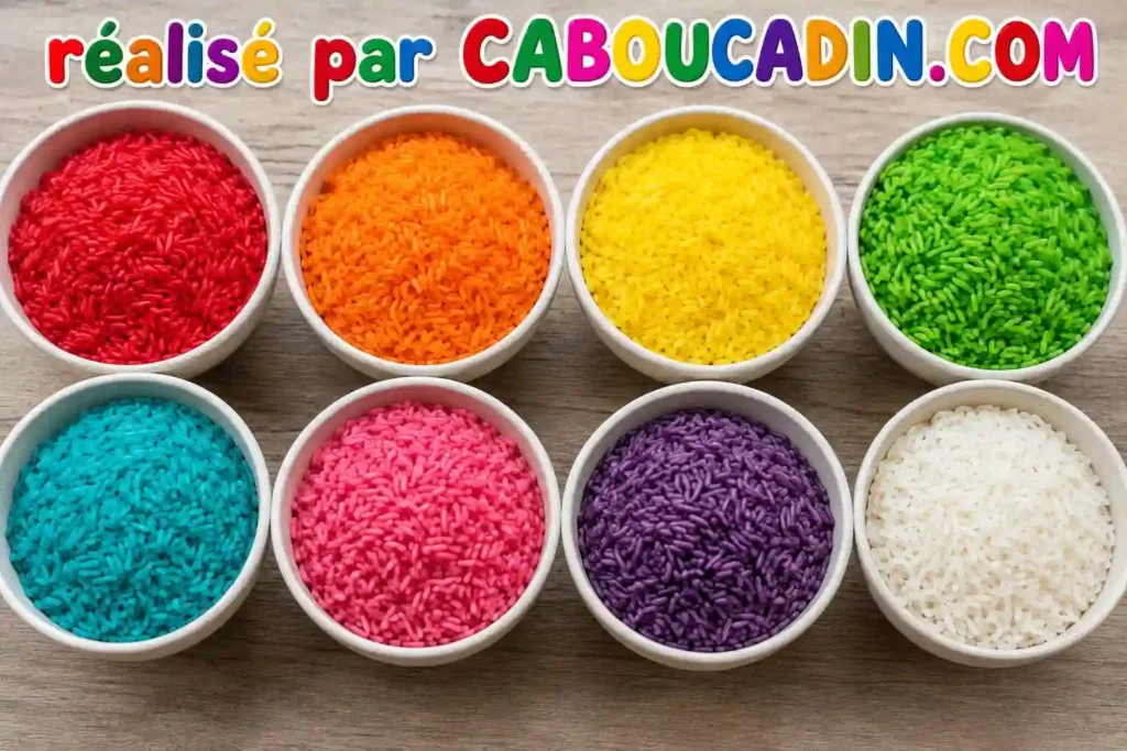 illustration tuto fabriquer riz colore facile