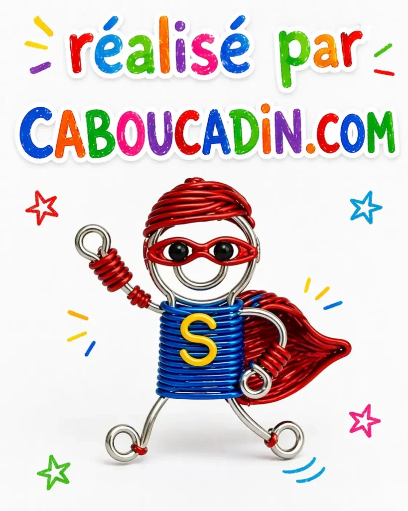 super hero caboucadin en fil de fer