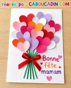 Bouquet de cœurs pour la fête des Mères : bricolage facile et original pour les enfants bouquet-fleur-coeur-fete-des-meres
