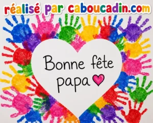 Bricolage Fête des Pères : Réaliser un Cœur avec des Empreintes de Mains Colorées coeur-bonne-fete-papa-avec-des-coeurs-couleur